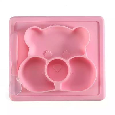 ซื้อ ซิลิโคนรูปหมีเด็กดูดชามและจานพร้อมช้อน online manufacture