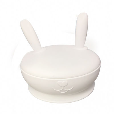 ซื้อ จานดูดซิลิโคนสำหรับป้อนอาหารเด็กพร้อมฝาปิด BPA Free รูปกระต่าย online manufacture