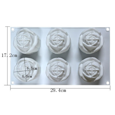 ซื้อ แม่พิมพ์ซิลิโคนรูปดอกกุหลาบตกแต่งเค้ก 3D แม่พิมพ์สบู่เกรดอาหาร online manufacture