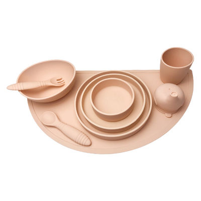 ซื้อ Baby Plain ชุดชามและจานดูดซิลิโคนเกรดอาหารพร้อมช้อน online manufacture