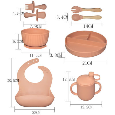 ซื้อ อาหารเกรดการให้อาหารชุด ซิลิโคนชักจานชุดกับซิลิโคนชักและช้อน online manufacture