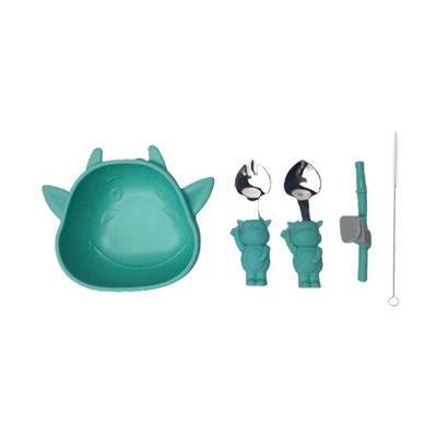 Imp Shape ชุดป้อนอาหารเด็กซิลิโคนแบบใช้ซ้ำได้ชามปลอดสาร Bpa แบบกันลื่น