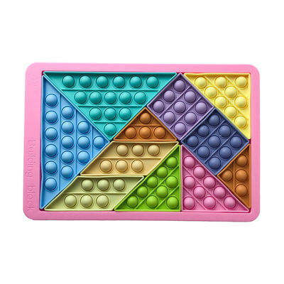 เด็ก unisex การเรียนรู้ในช่วงต้นของเล่นเพื่อการศึกษา Bubble Fidget ของเล่น Tangram Puzzle