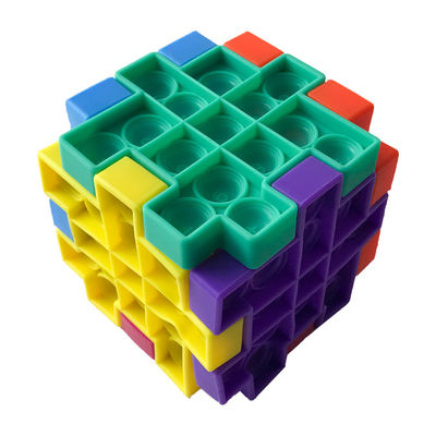 ของเล่นเพื่อการศึกษาสำหรับเด็ก 3 มิติ Poppit Infinity Cube Fidget Toy สีที่กำหนดเอง