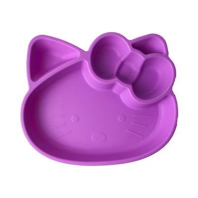 ชุดให้อาหารซิลิโคนรูปการ์ตูนลูกแมว Bpa Free Baby Plates
