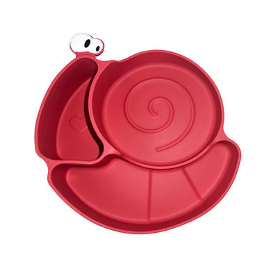 ชุดถาดป้อนอาหารซิลิโคนแบบดูด อาหารเกรด Infant Feeding Dish Snail Shape