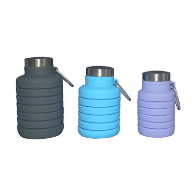 ขวดน้ำซิลิโคนสต็อก 500ml ขวดน้ำพับเป็นมิตรกับสิ่งแวดล้อม