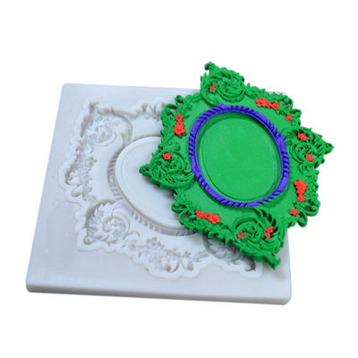 ปรับแต่งซิลิโคนอุปกรณ์เบเกอรี่พวงหรีดรูปร่างอาหารเกรด 3D Fondant Moulds