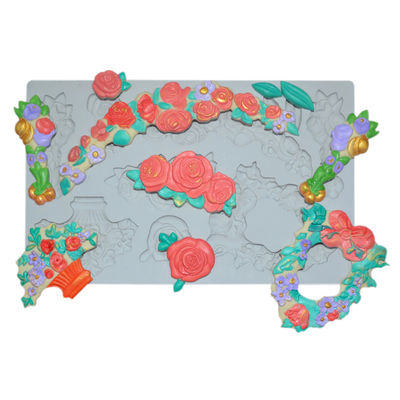 เครื่องใช้ในบ้านซิลิโคนเบเกอรี่ Fondant Mold Mat Non Stick Customized
