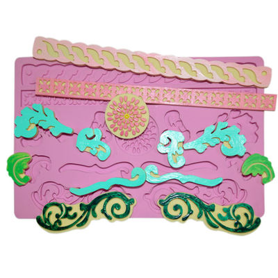 เฟอร์นิเจอร์ Pastry ซิลิโคนอุปกรณ์เบเกอรี่หัตถกรรมตกแต่ง Fondant Lace Mat