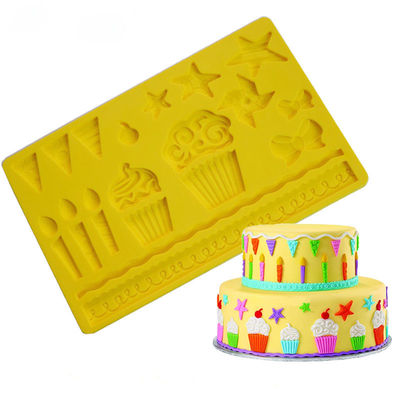 หลายชั้นซิลิโคนอุปกรณ์เบเกอรี่งานแต่งงานวันเกิด Fondant แม่พิมพ์สำหรับเค้ก