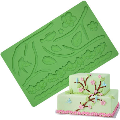 สี่เหลี่ยมผืนผ้าไม่ลื่น Fondant Baking Mat Cake Furniture Moulds Sustainable