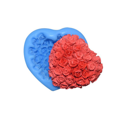 ซิลิโคนเกรดอาหารอุปกรณ์เบเกอรี่ Fondant Cake Heart Rose 3d แม่พิมพ์ซิลิโคน