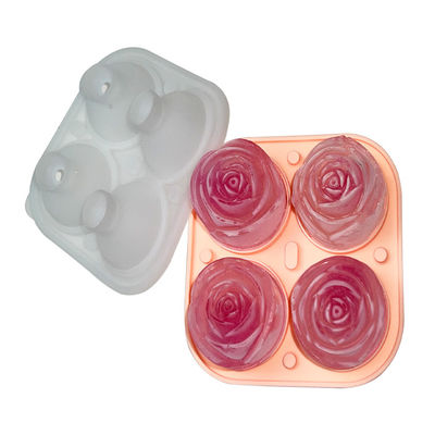 3D Rose Shaped Ice Cube Tray ซิลิโคนแม่พิมพ์อาหารเกรด 9 ฟันผุ