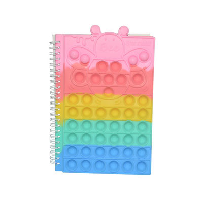 ซิลิโคนผึ้ง Pop Cover Back To School Fidget Toy Notebook A5 Loose Spiral Bubbles