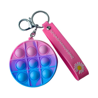 ซิลิโคนบรรเทาความเครียดกระเป๋าใส่เหรียญ Push Pop Fidget Bag, Candy Color Fidget Sensory Toy