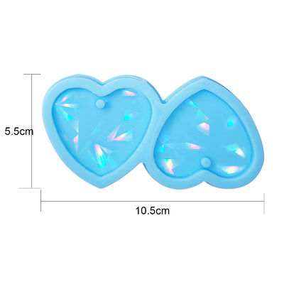 MHC Love Shape UV สีซิลิโคน รีซินเอโป็กซี่ โมลด์ เครื่องประดับ หัวใจ Pendant กระบอกหูหูโฮโลแกรฟิก โมลด์รีซิน
