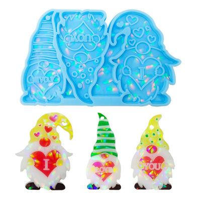 MHC ซิลิโคน รีซิน Mold รีซิน Epoxy รีซิน Mold สําหรับ Keychain ชัดเจน Santa Claus รูปทรงเครื่องประดับชุด